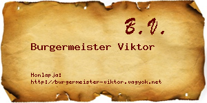 Burgermeister Viktor névjegykártya